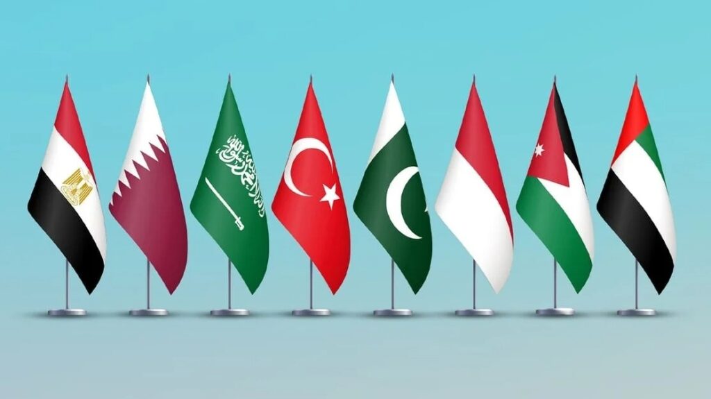 السعودية ومصر والأردن والإمارات وإندونيسيا وباكستان وتركيا وقطر يعربون عن بالغ قلقهم إزاء التصريحات الصادرة عن الجانب الإسرائيلي بشأن فتح معبر رفح في اتجاه واحد بهدف إخراج سكان قطاع غزة إلى جمهورية مصر العربية